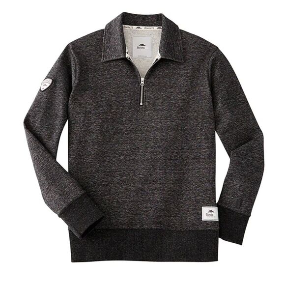 Roots Killarney Roots73 Fleece Quarter Zip, Sz 2XL, Black Heather Outdoor - Picture 1 of 9